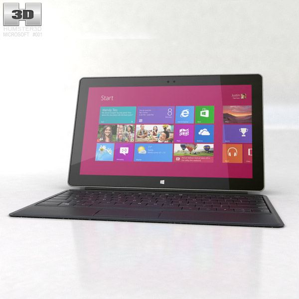 Microsoft Surface Pro with Type Cover 3D-Modell