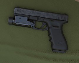 Glock 17 with Flashlight Modelo 3D