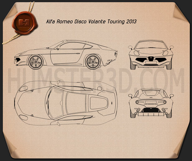 Alfa Romeo Disco Volante Touring 2013 Blueprint