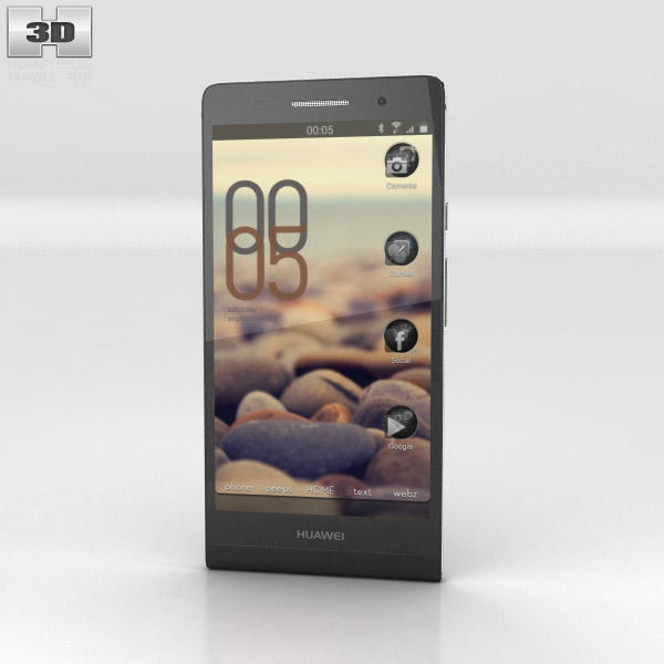 Huawei Ascend P6 黒 3Dモデル