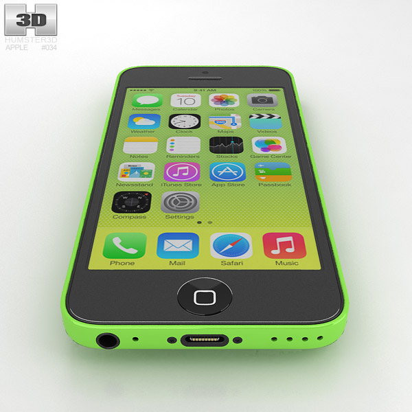 Apple Iphone 5c Green 3d Model Electronics On Hum3d