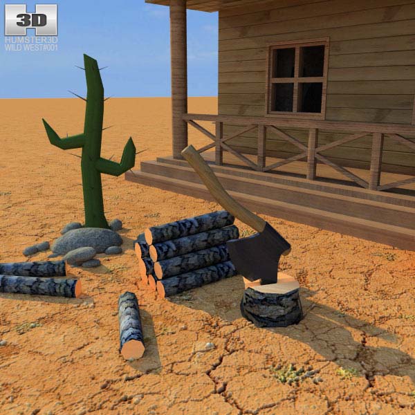 Wild West RailStation House 01 Set 3Dモデル