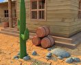 Wild West RailStation House 01 Set 3D-Modell