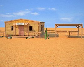 Wild West RailStation Sheriffs Office 03 Set Modelo 3d