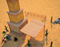 Wild West RailStation Tower 04 Set 3D模型