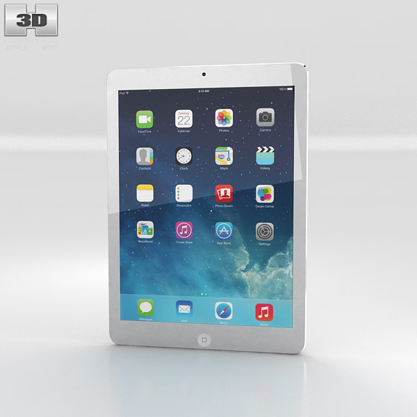 Apple iPad Air Silver WiFi Modèle 3D