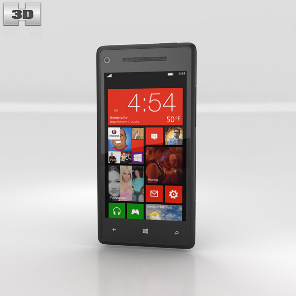 HTC Windows Phone 8X Graphite Black 3Dモデル
