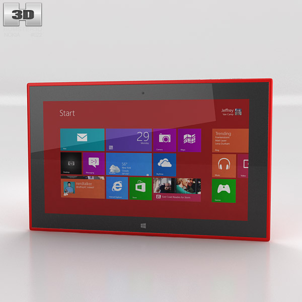 Nokia Lumia 2520 Red 3D model