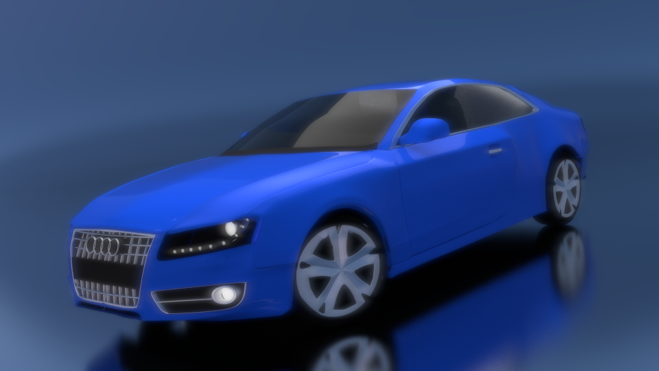 Audi in Blue 3d art