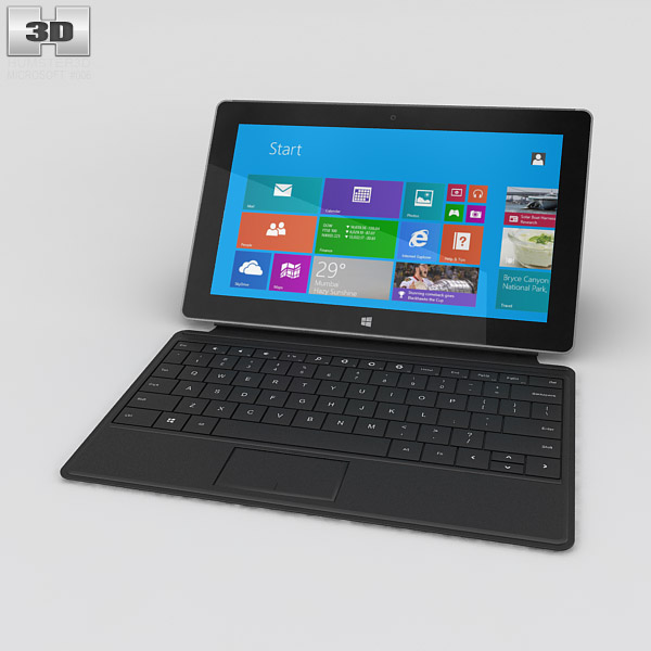 Microsoft Surface 2 with Type Cover 3D-Modell