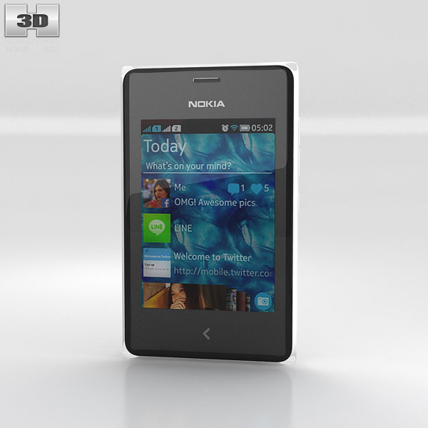 Nokia Asha 502 3D模型