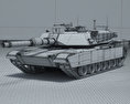 M1A2 Abrams 3d model wire render