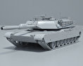 M1A2 Abrams 3d model clay render