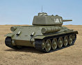 T-34-85 Modelo 3d vista traseira