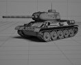 T-34-85 Modelo 3d wire render