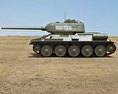 T-34-85 Modelo 3d vista lateral