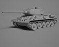 T-34-85 3d model clay render