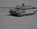Leclerc tank 3d model wire render