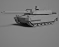 Leclerc tank 3d model clay render