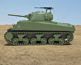 M4A2 Sherman 3D-Modell Seitenansicht