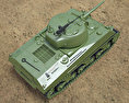 M4A2 Sherman 3d model top view