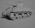 M4A2 Sherman 3d model clay render