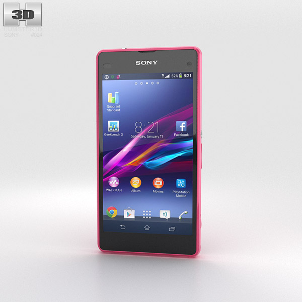 Sony Xperia Z1 Compact Pink 3Dモデル