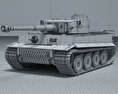Tiger I 3d model wire render
