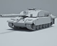挑战者2坦克 3D模型 clay render