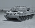 Leopard 2A4 3Dモデル wire render