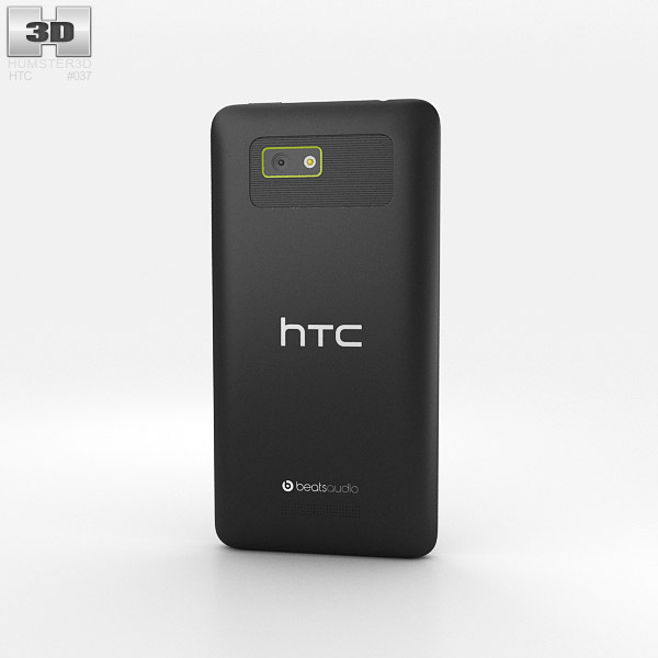 HTC Desire 400 黒 3Dモデル
