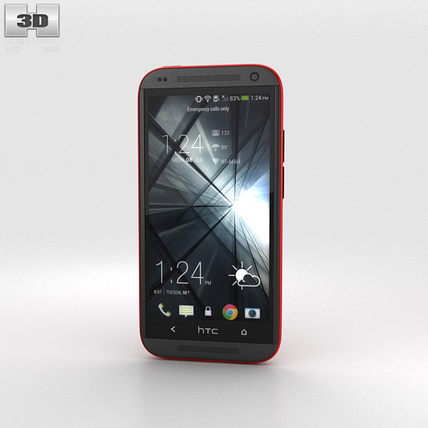 HTC Desire 601 Red 3D 모델 