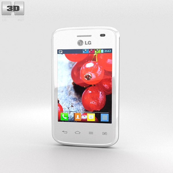 LG Optimus L1 II TRI Blanco Modelo 3D