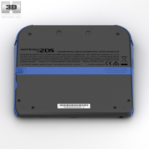 lol nå Beskrivende Nintendo 2DS Black + Blue 3D model - Electronics on Hum3D