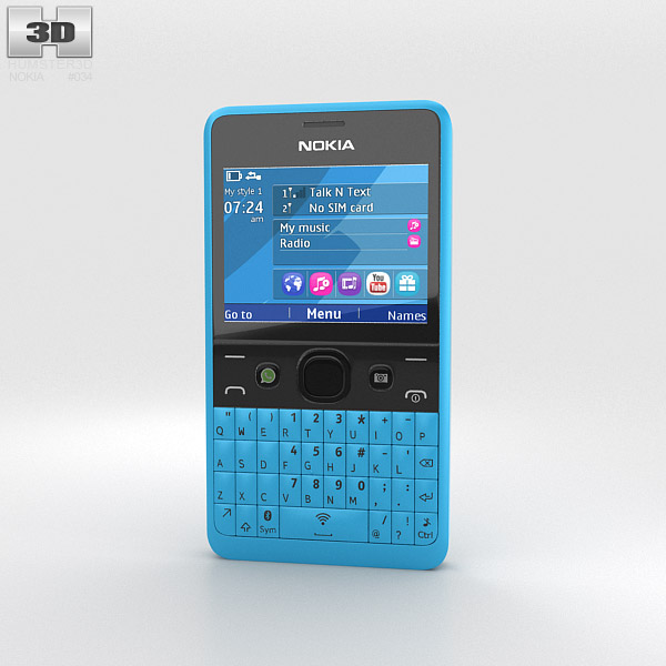 Nokia Asha 210 Cyan 3D model