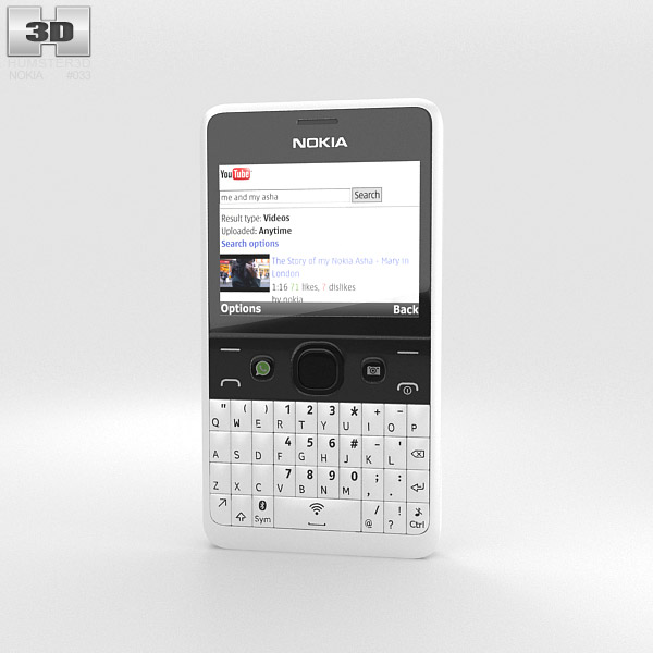 Nokia Asha 210 White 3D model