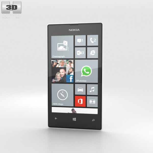 Nokia Lumia 520 白い 3Dモデル