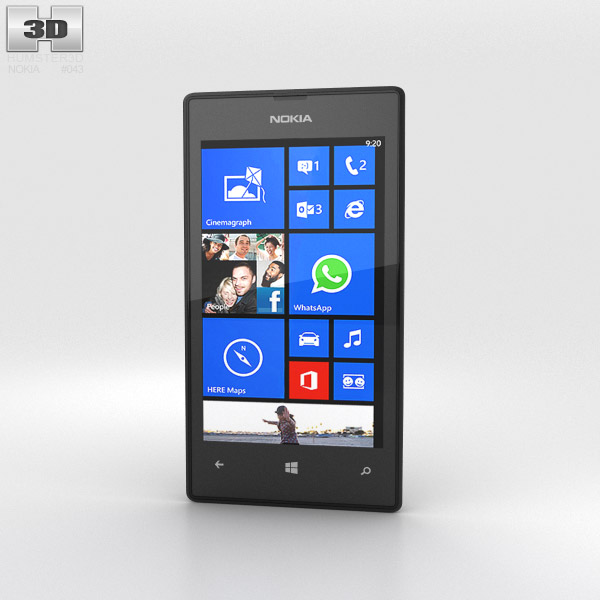 Nokia Lumia 525 黑色的 3D模型