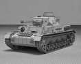 Panzer IV 3d model wire render