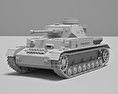 Panzer IV 3d model clay render