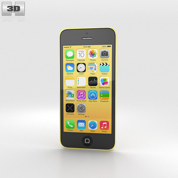 Apple iPhone 5C Yellow 3D model