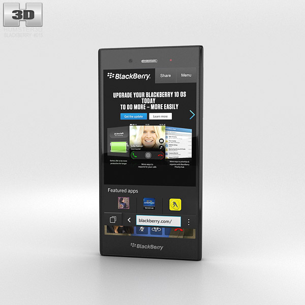 BlackBerry Z3 黒 3Dモデル