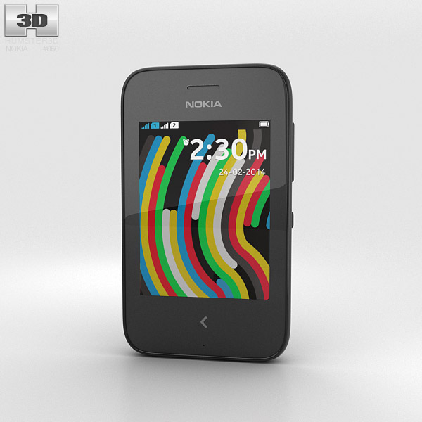 Nokia Asha 230 黑色的 3D模型