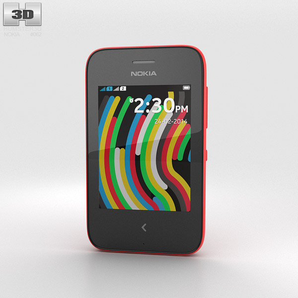 Nokia Asha 230 Bright Red 3D-Modell
