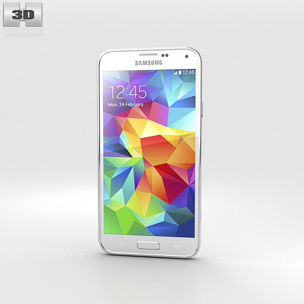 Samsung Galaxy S5 G9009D Blanc Modèle 3D