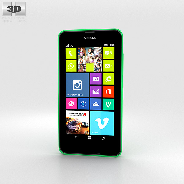 Nokia Lumia 630 Bright Green 3D model