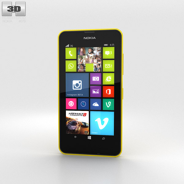 Nokia Lumia 630 Bright Yellow Modelo 3D