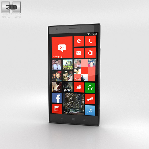 Nokia Lumia 1520 黒 3Dモデル