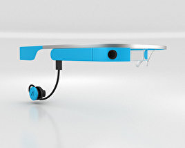 Google Glass with Mono Earbud Sky 3D 모델 