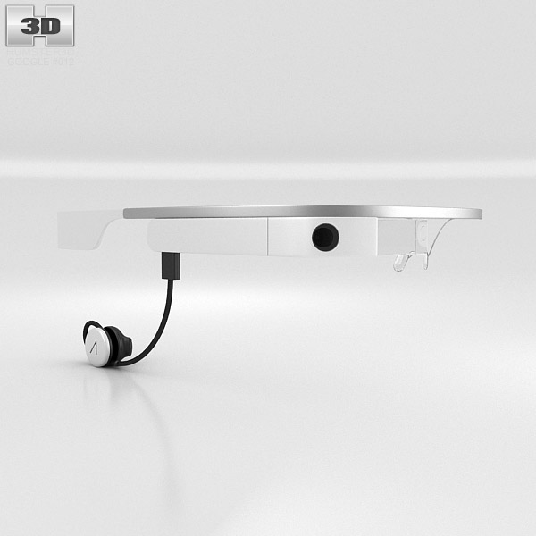 Google Glass with Mono Earbud Cotton 3D model